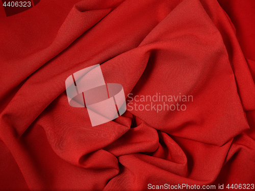 Image of red abstract cloth, fabric background and texture, curtain theat