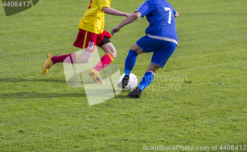 Image of Football Soccer game Duel Drill Dribbling