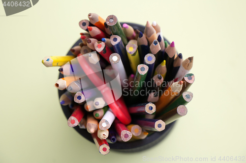Image of Many different colored pencils in a pencil case