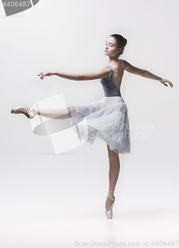 Image of Young classical dancer isolated on white background.