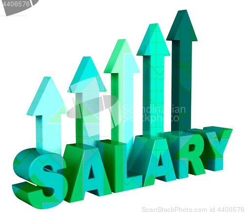 Image of Salary Arrows Shows Pay Salaries And Direction 3d Rendering