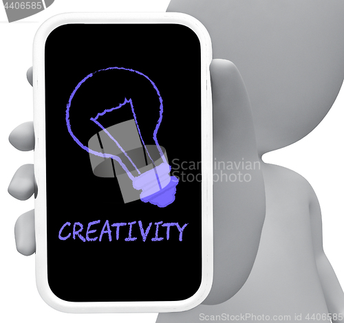 Image of Creativity Online Shows Mobile Phone And Cellphone 3d Rendering