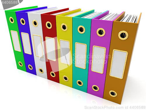 Image of Row Of Colorful Files To Get Organized