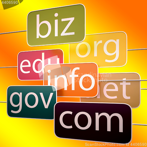 Image of Orange Url Words Shows Org Biz Com Edu