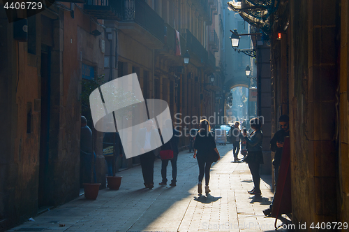 Image of Old Town street of Barcelona