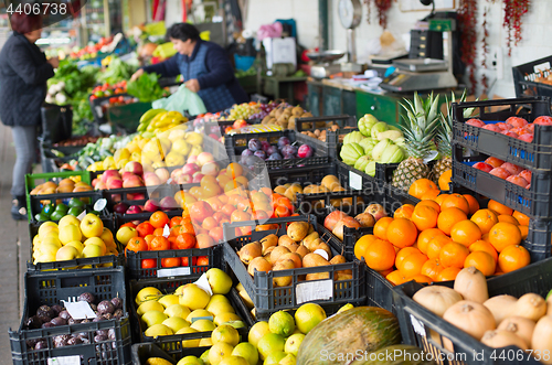 Image of Fruits and vegetables market. Portugal