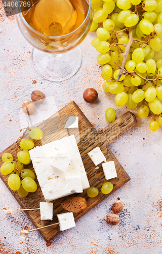 Image of wine and cheese