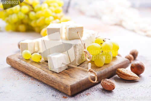 Image of wine and cheese