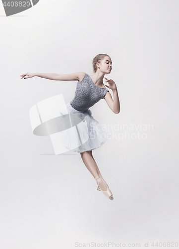 Image of Young classical dancer isolated on white background.