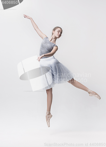 Image of Young classical dancer isolated on white background.