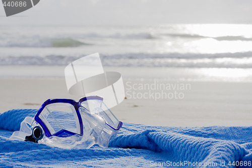 Image of Diving mask on beach