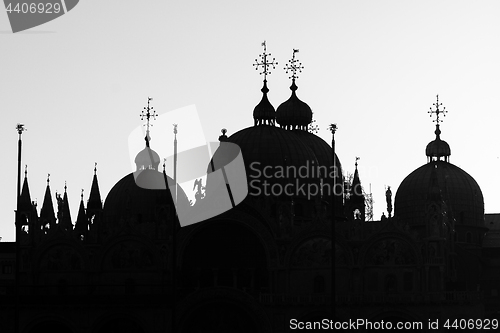 Image of Basilica San Marco in Venice, Italy - silhouette