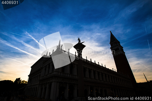 Image of Piazza San Marco silhouetted