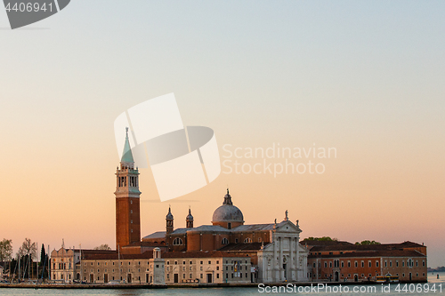 Image of Basilica San Giorgio Maggiore in Venice, Italy shot at sunrise