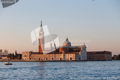 Image of Basilica San Giorgio Maggiore in Venice, Italy shot at sunrise