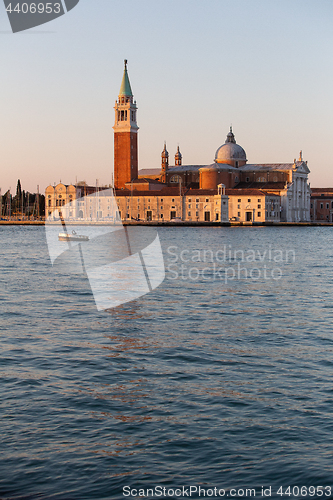 Image of Basilica San Giorgio Maggiore in Venice, Italy shot at sunrise