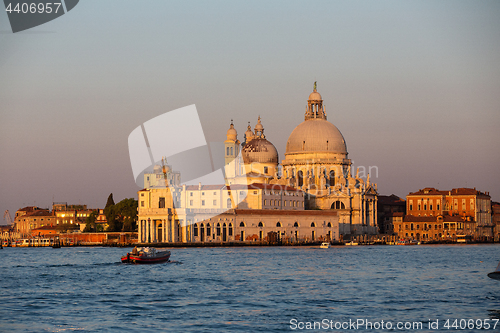 Image of Santa Maria della Salute in Venice, Italy at sunrise