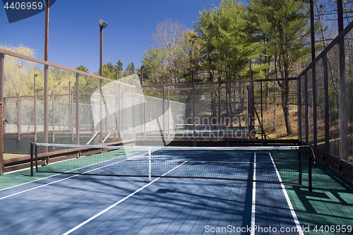 Image of platform paddle tennis court at private suburban club