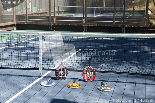 Image of editorial platform paddle at private club for sport exercise