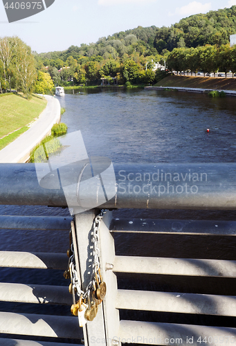 Image of Lithuania, Vilnius, Gediminas Hill, Gedimino  Neris River with l