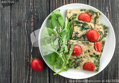 Image of Frittata with spinach and tomatoes