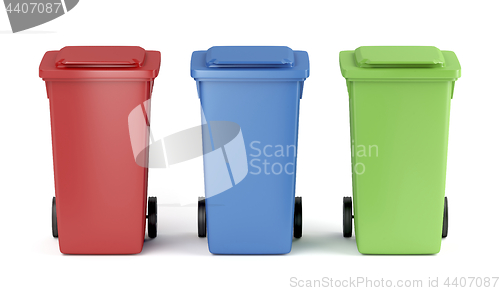Image of Colorful garbage bins