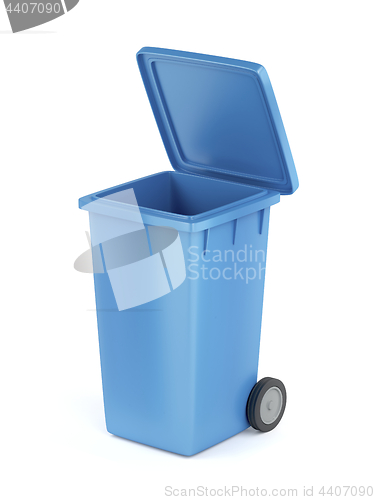 Image of Plastic garbage bin on white