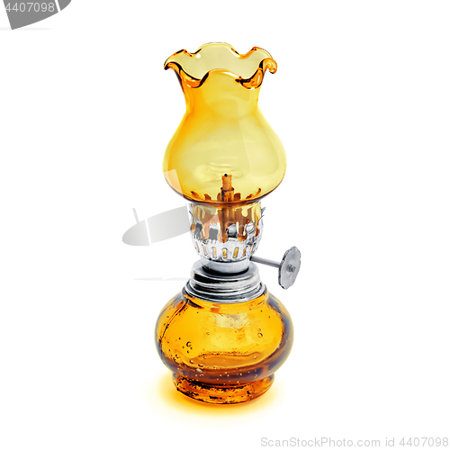Image of Retro oil lamp isolated on white background