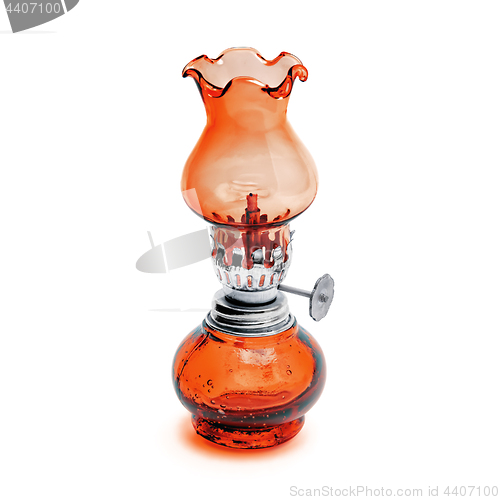 Image of Retro oil lamp isolated on white background