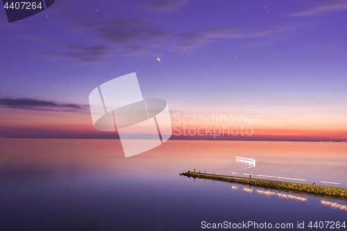 Image of Seascape, view of breakwater, long exposure, Black Sea, Small Bay, Anapa, Russia