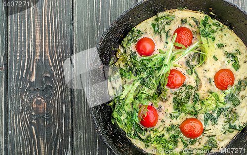 Image of Fritatta in an iron frying pan