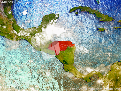 Image of Honduras on illustrated globe