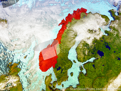 Image of Norway on illustrated globe