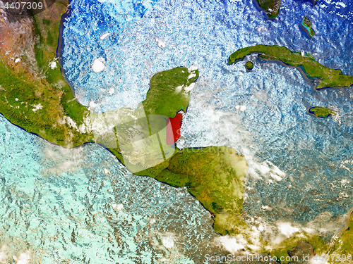 Image of Belize on illustrated globe