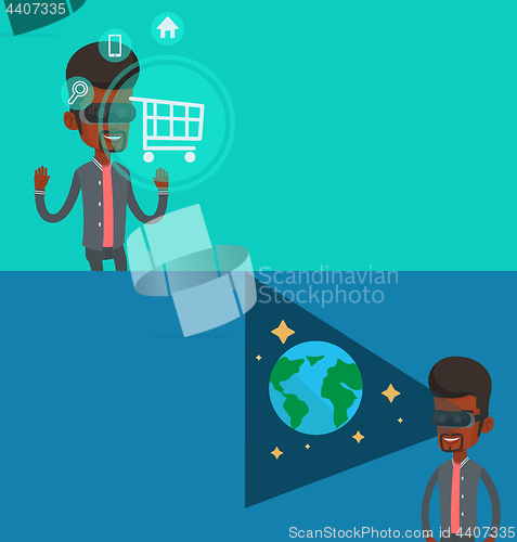 Image of Two technology banners with space for text.
