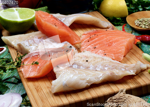 Image of Raw Fish and Spices