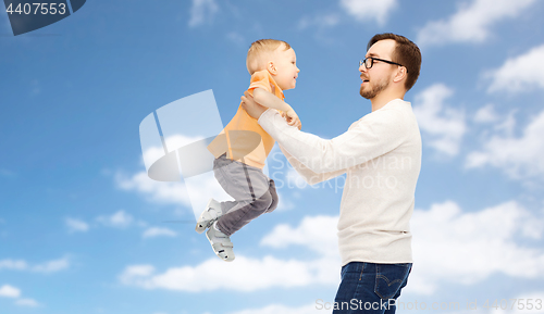 Image of father with son playing and having fun