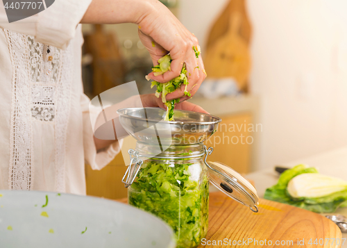 Image of Jars of kimchi