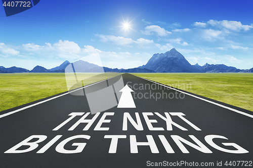 Image of road to horizon with text the next big thing