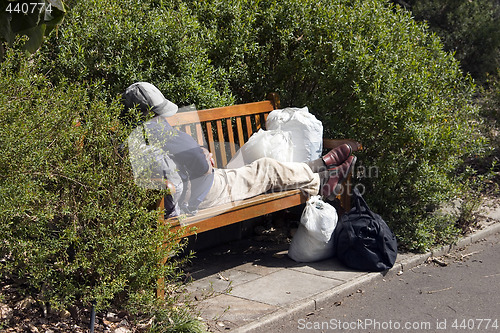 Image of Destitute on a Park Bench