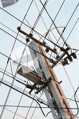 Image of electric line column