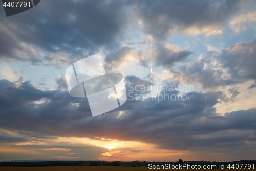 Image of Sunset sky with clouds