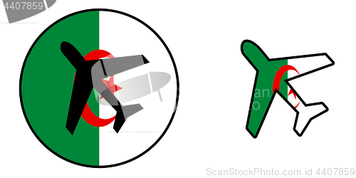 Image of Nation flag - Airplane isolated - Algeria