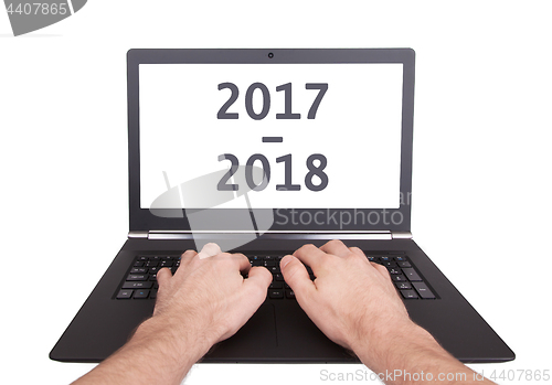 Image of Laptop isolated - New Year - 2017 - 2018