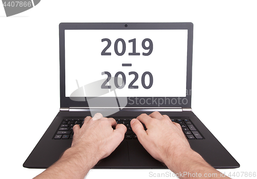 Image of Laptop isolated - New Year - 2019 - 2020