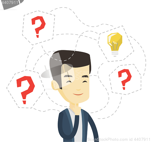 Image of Asian businessman having business idea.
