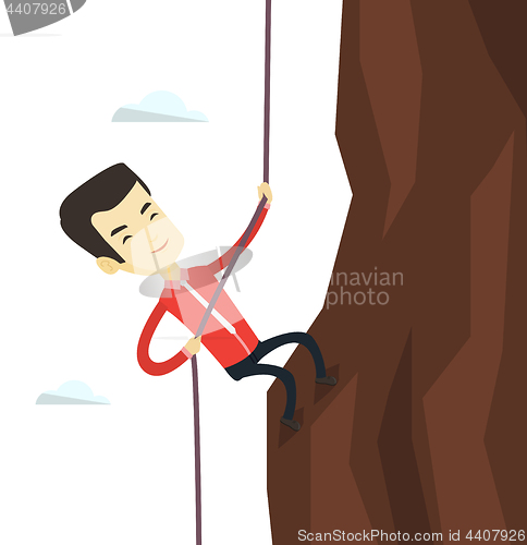 Image of Business man climbing on the mountain.