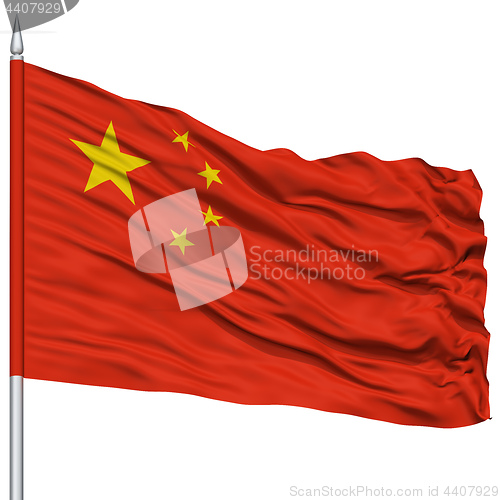 Image of China Flag on Flagpole