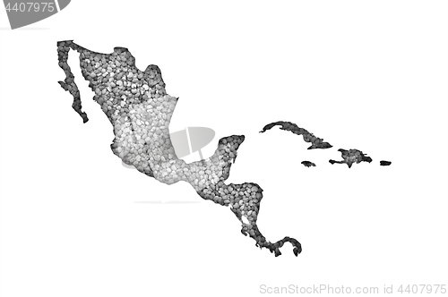 Image of Map of Middle America on poppy seeds