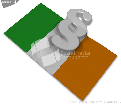 Image of paragraph symbol and irish flag